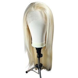 Platinum Blonde Human Hair Straight Lace Front 24 Inch Wig